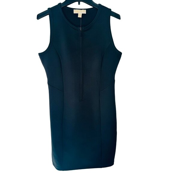 NWT Michael Kors10 Sleeveless Black Dress Zip-Up Stretchy - Picture 1 of 11